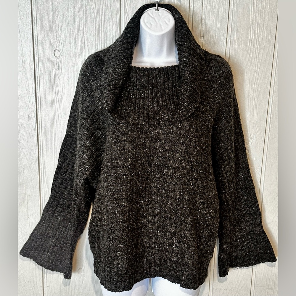 Jones New York Dark Brown Cowl Neck Sweater